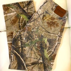 Wrangler pro gear 34 x 30 real tree 5 pocket jeans / pants camouflage men’s.